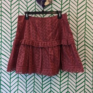 Mauve/Cinnamon  Eyelet Mini Skirt - Super cute, Sz. 12/14